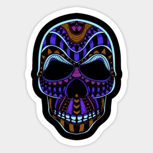 Elegant Death: Neon Skull art Sticker